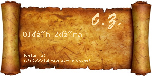 Oláh Zóra névjegykártya